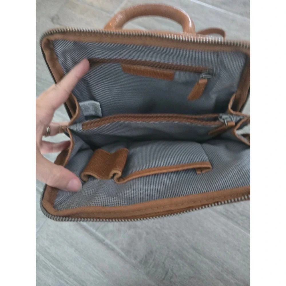Spikes & Sparrow‎ Leather Backpack Purse with Buckle Detail Womens Cognac Brown